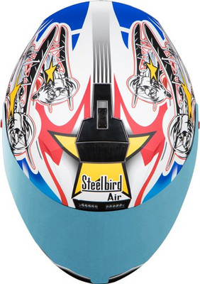 Steelbird AIR Hovering Motorbike Helmet(White, Red, Red;white
