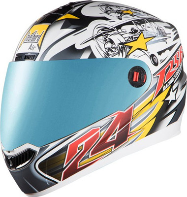 Steelbird AIR Hovering Men's Helmet Motorbike Helmet(Glossy White // Grey