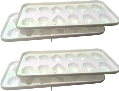 Goldcave Multicolor Plastic Ice Cube Tray Set(Pack of 4)