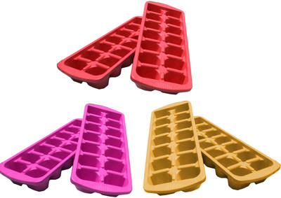 Goldcave Multicolor Plastic Ice Cube Tray Set(Pack of 6)