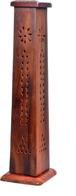Craft Trade Handmade Wooden Tower Incense Holder Wooden Incense Holder(Brown)