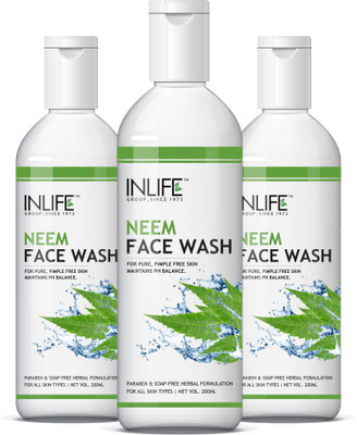 Inlife Neem (3-Pack) Face Wash(600 ml)