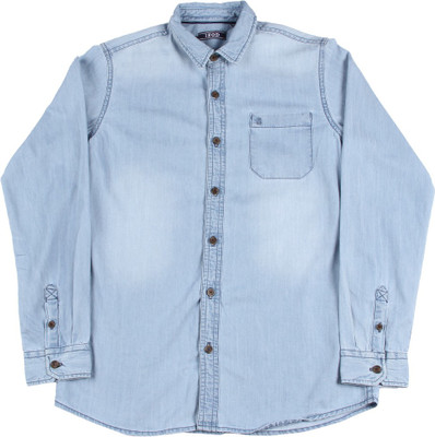 Izod Boys Solid Casual Blue Shirt, Indigo