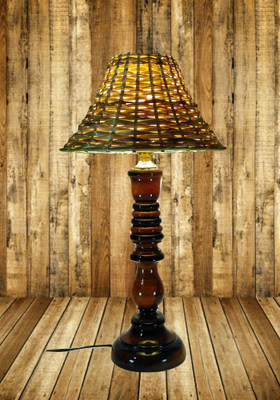 Woodly Bamboo Wood Table Lamp(45 cm, Grey)