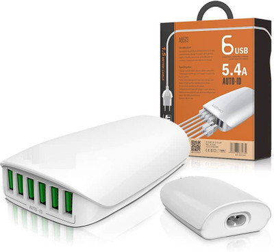 VibeX ® LDNIO A6573 6 USB Port Travel High Speed 5V 5.4A With 2 In 1 Cable for iPhone & Android Tablet Charger(White)
VibeX ® LDNIO A6573 6 USB Port Travel High Speed 5V 5.4A With 2 In 1 Cable for iPhone & Android Tablet Charger(White)