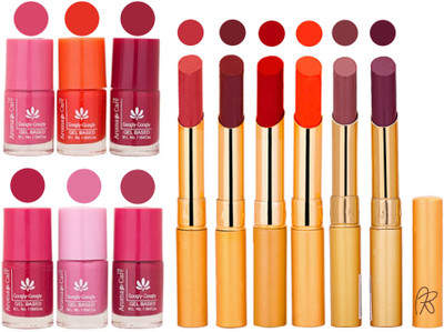 Aroma Care Quick Dry Nail Polish and Rythm Lipstick Combo 1803201964(Set of 12)