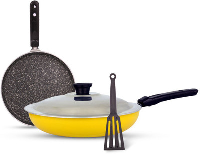 Chef Master 4pcs Non Stick Induction Bottom Cookware Set(Aluminium, 4 - Piece), Multicolor
Chef Master 4pcs Non Stick Induction Bottom Cookware Set(Aluminium, 4 - Piece), Multicolor