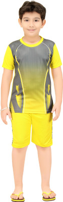 Bluntly Boys Casual T-shirt Shorts(Yellow