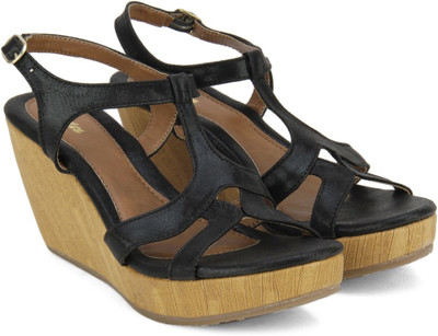 Bata Women Black Wedges