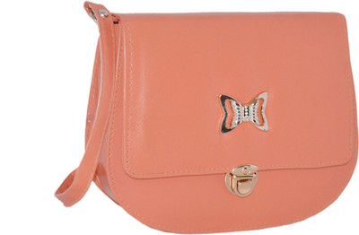 Quick Fashion Women Evening/Party Orange PU Sling Bag