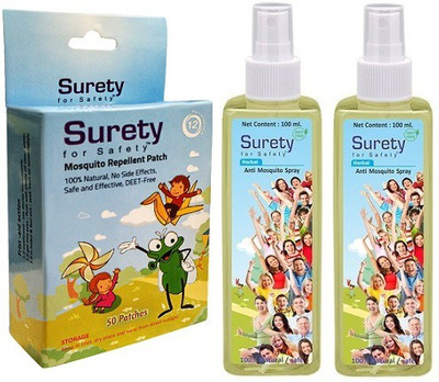 Surety for Safety Anti Mosquito Spray (100ml) (Pack of 2) + Mosquito Repellent Patch 50(Pack of 3)
Surety for Safety Anti Mosquito Spray (100ml) (Pack of 2) + Mosquito Repellent Patch 50(Pack of 3)