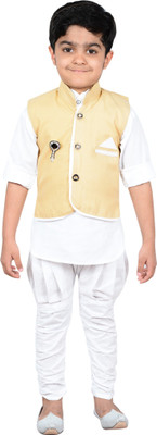 Ahhaaaa Boys Festive & Party Kurta, Waistcoat and Breeches Set(Gold Pack of 1, Khaki
Ahhaaaa Boys Festive & Party Kurta, Waistcoat and Breeches Set(Gold Pack of 1, Khaki