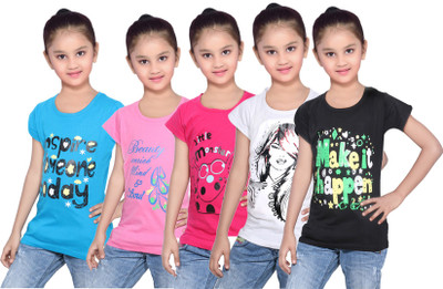IndiWeaves Girls Printed Cotton T Shirt(Black, Pack of 5, Black;blue;pink;white
IndiWeaves Girls Printed Cotton T Shirt(Black, Pack of 5, Black;blue;pink;white