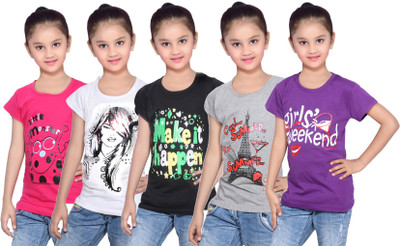 IndiWeaves Girls Printed Cotton T Shirt(Purple, Pack of 5, Black;grey;pink;purple;white
IndiWeaves Girls Printed Cotton T Shirt(Purple, Pack of 5, Black;grey;pink;purple;white