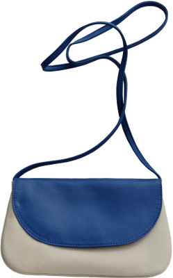 Bhoomija Women Casual Blue, Grey Genuine Leather Sling Bag