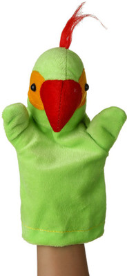 Deals India Deals India Green Parrot Hand puppet (25 cm) (25X15X5) - 25 cm(Green)