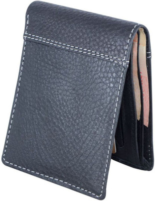 Holboro Men Black Genuine Leather Wallet(5 Card Slots)