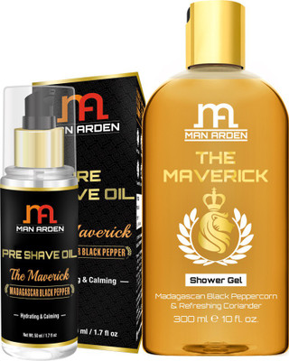 Man Arden Pre Shave Oil (The Maverick) 50ml + The Maverick Luxury Shower Gel(300 ml)
Man Arden Pre Shave Oil (The Maverick) 50ml + The Maverick Luxury Shower Gel(300 ml)