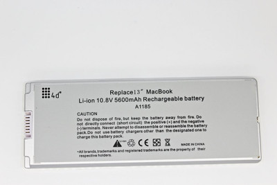 4d MACBOOK PRO 13" A1181 A1185 MA561 MA566 MA254 MA255 WHITE 6 Cell Laptop Battery
4d MACBOOK PRO 13" A1181 A1185 MA561 MA566 MA254 MA255 WHITE 6 Cell Laptop Battery