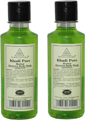 Khadi Pure Aloevera Body wash(420 ml, Pack of 2)