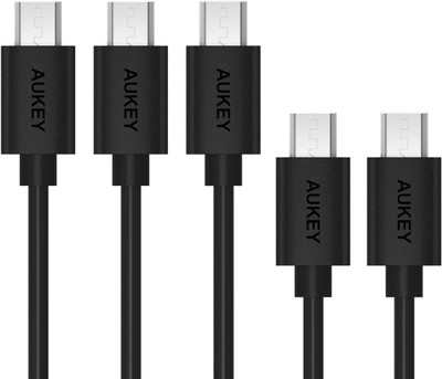 Aukey (5-Pack) Hi-speed Micro to USB 2.0 A Male to Micro B Sync & Charging Cable(CB-D5 ) USB Cable(Black)
Aukey (5-Pack) Hi-speed Micro to USB 2.0 A Male to Micro B Sync & Charging Cable(CB-D5 ) USB Cable(Black)