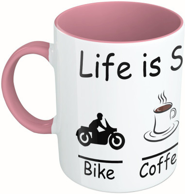 MiiCreations Printed Two Tone Pink And White Life Is Simple- Bike, Coffee , Bed Ceramic Mug(325 ml)
MiiCreations Printed Two Tone Pink And White Life Is Simple- Bike, Coffee , Bed Ceramic Mug(325 ml)