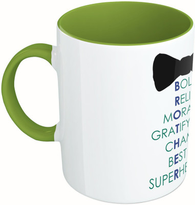 MiiCreations Printed Two Tone Green And White Bold | Reliable | Moral | Gratifying | Champ | Best | Superhero Ceramic Mug(325 ml), Green;white
MiiCreations Printed Two Tone Green And White Bold | Reliable | Moral | Gratifying | Champ | Best | Superhero Ceramic Mug(325 ml), Green;white