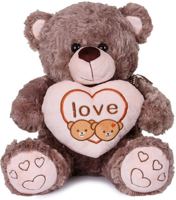 ToynJoy 2 Feet Lovely Winsome Teddy Bear with Heart - 45 cm(Dark Beige)