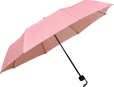 HOU-DY Pongee 3 Fold Umbrella Umbrella(Multicolor)