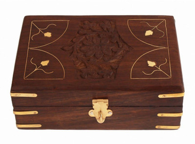 Desi Karigar Wooden Jewellery Box Jewellery Vanity Box(Brown)