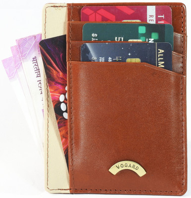VOGARD Men Tan Genuine Leather Wallet(5 Card Slots)