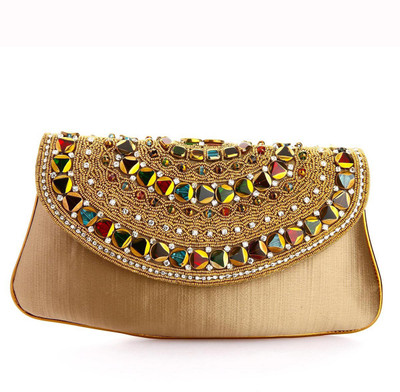 Utsavi Party Brown Clutch