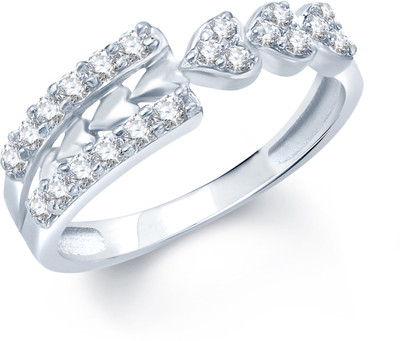 VK Jewels Alloy Rhodium Plated Ring, Silver