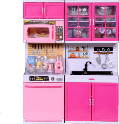 Emob Attractive Modern Kitchen Playset with Light and Real Sound Effect - 5615