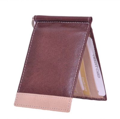 Southpole Fashions Men Brown Genuine Leather Money Clip(7 Card Slots)