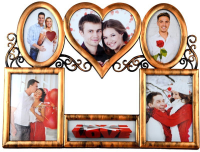 Archies Frames Generic Photo Frame(Gold, 5 Photos)