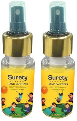 Surety for Safety Hand Sanitizer Lemon (100ml) (Pack of 2)(200 ml, Bottle)
