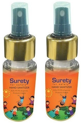 Surety for Safety Hand Sanitizer Orange (100ml) (Pack of 2)(200 ml, Bottle, Pack of 2)
Surety for Safety Hand Sanitizer Orange (100ml) (Pack of 2)(200 ml, Bottle, Pack of 2)