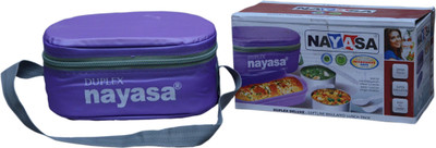 Nayasa high grade super insulated delux duplex (purple,stainless steel) 3 Containers Lunch Box(1500 ml)
Nayasa high grade super insulated delux duplex (purple,stainless steel) 3 Containers Lunch Box(1500 ml)