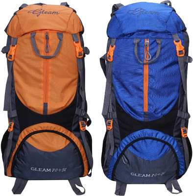 Gleam 0109 Climate Proof Mountain Trekking / Campaign / Backpack 75 ltr Orange & Royal Blue with Rain Cover set of 2 Rucksack - 75 L(Multicolor)
Gleam 0109 Climate Proof Mountain Trekking / Campaign / Backpack 75 ltr Orange & Royal Blue with Rain Cover set of 2 Rucksack - 75 L(Multicolor)