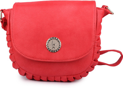 STYLEFASHION Girls Casual Red PU Sling Bag