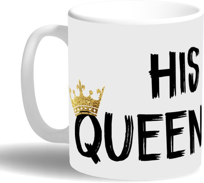 PRINT OPERA His Queen Ceramic Mug(330 ml), Multicolor
