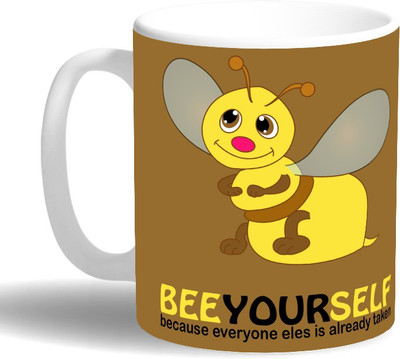 PRINT OPERA Bee Your Self Ceramic Mug(330 ml), Multicolor