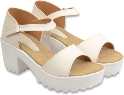 Bare Soles Women white Heels