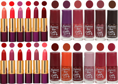Rythmx 12 Matte Lipstick + 12 Gel Nail Polish Combo Pack of 24(Set of 24)