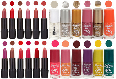 Rythmx 12 Matte Lipstick + 12 Gel Nail Polish Combo Pack of 24(Set of 24)
