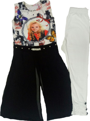 Kid n Kids Girls Party(Festive) Top Pant(Black