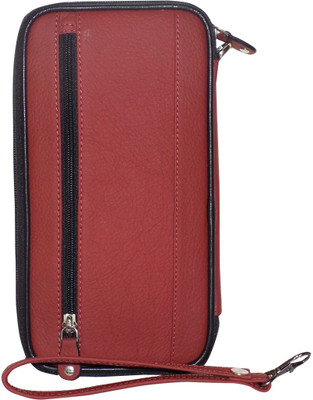 Style 98 Men Red Genuine Leather Document Holder(7 Card Slots)