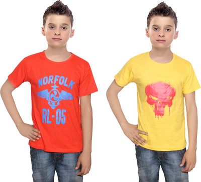 IndiWeaves Boys Printed Cotton T Shirt(Multicolor, Pack of 2, Orange;yellow
IndiWeaves Boys Printed Cotton T Shirt(Multicolor, Pack of 2, Orange;yellow