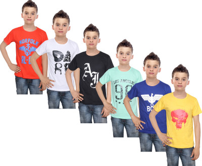 IndiWeaves Boys Printed Cotton T Shirt(Multicolor, Pack of 6, Black;blue;green;orange;white;yellow
IndiWeaves Boys Printed Cotton T Shirt(Multicolor, Pack of 6, Black;blue;green;orange;white;yellow